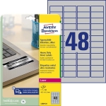Etykiety znamionowe srebrne Avery Zweckform; A4, 20 ark./op., 45,7 x 21,2 mm, poliestrowe  /L6009-20/