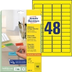 Etykiety usuwalne kolorowe; Avery Zweckform A4, 20 ark./op., 45,7 x 21,2 mm, żółte / L6041-20/