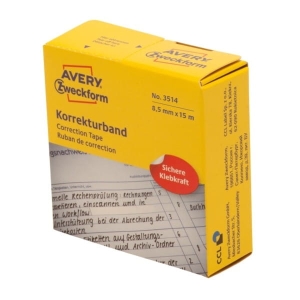 Taśmy korekcyjne Avery Zweckform; 2 wiersze (podajnik), 8,5 mm x 15 m, białe /3514/