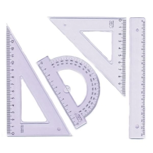 Zestaw geometryczny kreślarski PRATEL z linijką 16 cm etui /2005 PR/