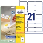 Etykiety uniwersalne Avery Zweckform usuwalne 63,5 x 38,1 mm, 630 etykiet 25 Arkuszy + 5 Arkuszy EXTRA /L6023REV-25/