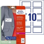 Samoprzylepne identyfikatory do zadruku Avery Zweckform; A4, 20 ark./op., 80 x 50 mm, niebieska ramka, sztuczny jedwab /L4787-20/