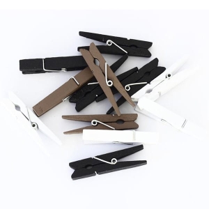 Klamerki drewniane 47 mm 12 sztuk mix natura /253009/