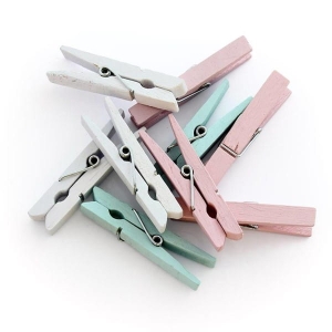 Klamerki drewniane 47 mm 12 sztuk mix pastele /253010/