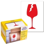 Etykiety Avery Zweckform wysyłkowe ostrzegawcze 74x100mm czerwone "OSTROŻNIE SZKŁO" w dyspenserze 200 etykiet /7251/