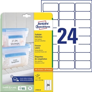 Etykiety Avery Zweckform Na Mrożonki 120 x 148 Białe /L7970-25/