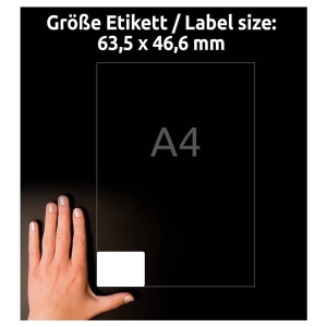 Etykiety papierowe 63,5x46,6 AVERY ZWECKFORM trwałe błyszczące białe 10 arkuszy 150 etykiet /C6080-10/