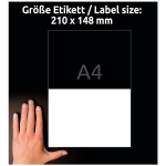 Etykiety poliesterowe 210x148 wodoodporne AVERY ZWECKFORM HEAVY DUTY usuwalne białe 20 arkuszy 40 etykiet /L4717REV-20 /