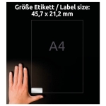 Etykiety poliestrowe 45,7x21,2 znamionowe AVERY ZWECKFORM trwałe srebrne 8 arkuszy 384 etykiet /L6009-8/