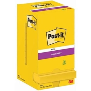 Notes samoprzylepny 76x76mm 12x90 kartek 654-s żółty 3M POST-IT SUPER STICKY /3M-4064035065652/