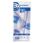 Zestaw geometryczny kreślarski PRATEL z linjką 30 cm etui /2002 PR/