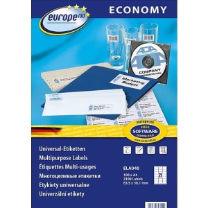 Etykiety papierowe 99,1x38,1 białe AVERY ZWECKFORM ECONOMY trwałe 100ark 1400 etykiet /ELA042/