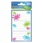 Naklejki Z-DESIGN na zeszyty i książki-kolorowe kleksy AVERY ZWECKFORM 6szt. /59668/