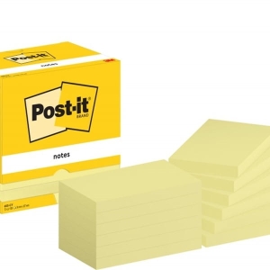 Notes samoprzylepny 76x127mm 12x100 kartek 655 żółty 3M POST-IT /3M-4064035065867/
