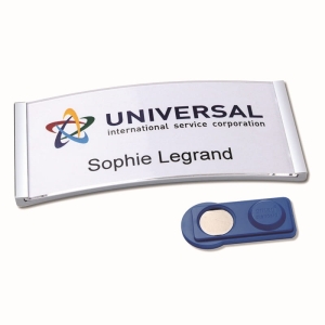 Identyfikator 80x34mm z magnesem  BADGEPOINT POLAR35 metaliczny 20szt. /POL35MA66-20DR/