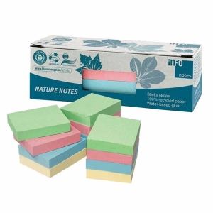 Notes samoprzylepny 40x50mm (38x51mm) 12x100 kartek pastelowy mix kolorów ECO BLUE ANGEL /5653-88BOX/
