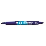 Marker permanentny dwustronny 0,8 i 3mm TETIS  niebieski 1szt. /KM501-N2/