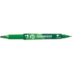 Marker permanentny dwustronny 0,8 i 3mm TETIS  zielony 1szt. /KM501-Z2/