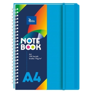 Kołozeszyt A4/100 okładka PP kratka 70g z 5 zakładkami TETIS niebieski 1szt.  /KBK060-NKA4/