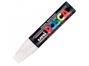 MARKER Z FARBĄ PLAKATOWĄ ŚCIĘTY 15mm UNI POSCA PC-17K BIAŁY