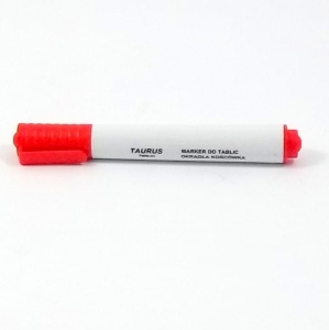 Marker suchościeralny i do flipchartu okrągły 1,0-3,0mm TAURUS czerwony 1szt  /TWM-01/