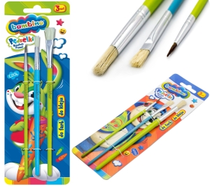 Pędzelki do farb i kleju BAMBINO MINI ZOO 3szt.