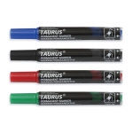 Marker permanentny z tłoczkiem okrągły TAURUS czarny 1szt.  /TMP-04/