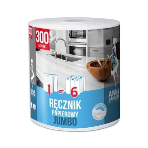Ręcznik papierowy w roli higieniczny jumbo celuloza biały 3-warstwowy 67,5m 300 listków 22,5cm ANNA ZARADNA 1szt. /ST-AZ-035847/