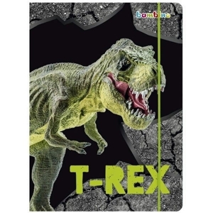 Teczka z gumką A4 kartonowa lakierowana 300g BAMBINO  T-REX  1szt.