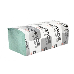 Ręcznik ZZ zielony makulatura 1-warstwowy 36g 4000szt 20op x 200 listków 23x23cm OFFICE PRODUCT /22047251-02/