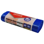 Worki na śmieci 60l OFFICE PRODUCTS LDHD premium wiązane 13mic niebieskie 16 sztuk/ 22024329-01/