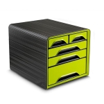 Zestaw 5 szufladek CEP Smoove czarny/zielony /C7213G-15/