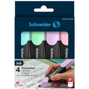 Zakreślacz SCHNEIDER JOB pastel 1-5MM 4 kolory /SR115098/