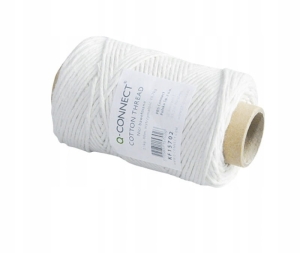 SZNUREK NICI BAWEŁNIANE NABŁYSZCZANE BIAŁE Q-CONNECT 10dkg/80m