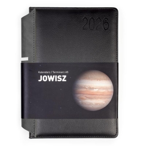 Terminarz A5 dzienny z registrami Jowisz 2026 OPUS czarno-czarny /809455/