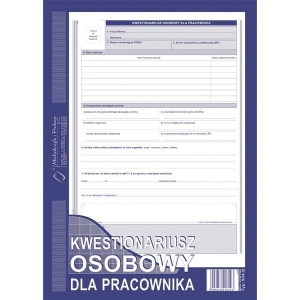 Druk "Kwestionariusz Osobowy dla Pracownika" MICHALCZYK I PROKOP /504-b/