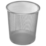 Kosz na śmieci okrągły 29,5cm siatka TRES srebrny /SKO295/SR/