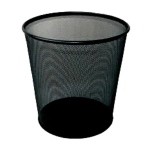 Kosz na śmieci okrągły mały 26,5cm siatka TRES czarny /SKOM265/CZ/