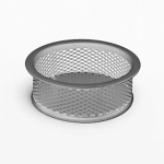 Pojemnik na spinacze metalowy mały siatka 9x3,5cm TRES srebrny /SKNSSR/