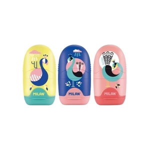 Gumka z temperówką gumko-temperówka pojedyncza MILAN CAPSULE PEACOCK mix kolorów /4701116PCK/