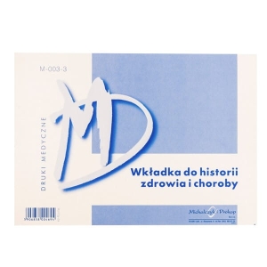 Druk offsetowy wkładka do historii zdrowia i choroby MZ/OG-2A 100szt. / M-003-3/