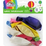 Balon 12" metalizowany mix kolorów 12szt. /170-2455/