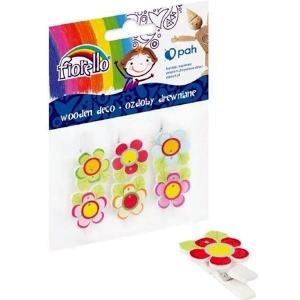 Ozdoby drewniane GR-WD723 FIORELLO spinacze klamerki kwiatek 38x26mm 6szt. /170-2516/