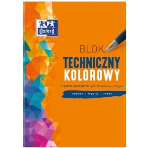 Blok techniczny A3/225g kolorowy 10 kartek OXFORD /400093234/