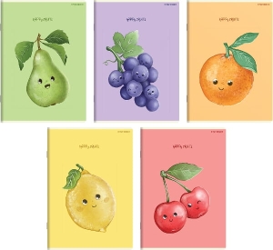 ZESZYT A5 32K TRZYLINIA KOLOROWA TOP 2000 HAPPY FRUITS MIX WZORÓW 1szt.