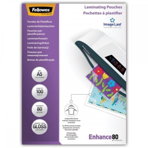 Folia do laminowania A5 154x216mm 80mic FELLOWES 100szt /5306002/
