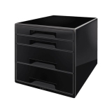 Pojemnik z 4 szufladami LEITZ WOW czarno-czarny /52521095/
