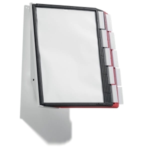 Zestaw 10 paneli prezentacyjnych na ścianę DURABLE SHERPA czarno czerwony /563100/
