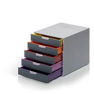 Pojemnik z pięcioma kolorowymi szufladami DURABLE VARICOLOR