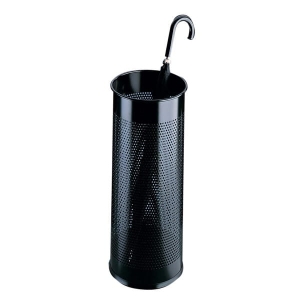 Stojak na parasole metalowy okrągły o pojemności 28,5 l czarny 3350 01